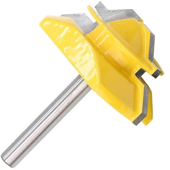 

Woodworker Lock Miter Router Bit 45 Degree 1/4" Shank Tenon Cutter Woodwork Milling Cutters