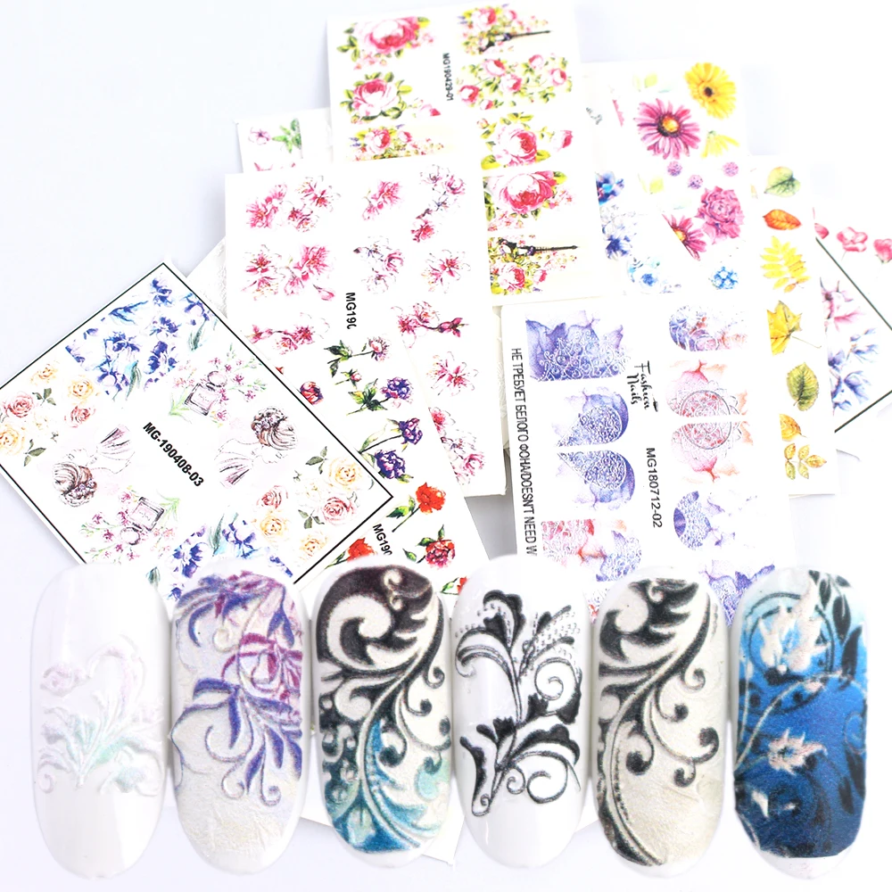 

1pcs 3D Nail Sticker Acrylic Engraved Flower Decal DIY Manicure Tips Decoration Fashion Nail Art Decoration Sliders