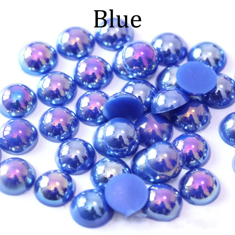 AB Color Imitation Pearls Craft Half Round Flatback Beads 2/3/4/5/6/8/10/12/14mm For Jewelry Making Nail DIY Decoration