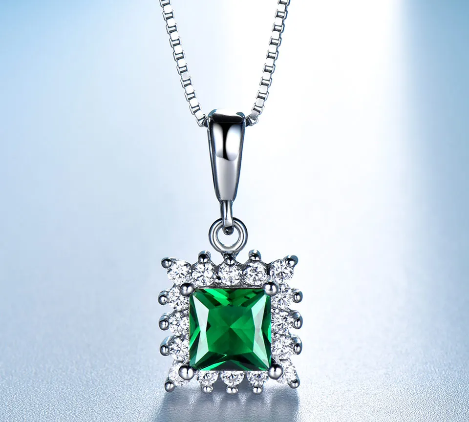 UMCHO Emerald 925 sterling silver jewelry set for women S019E-1 (3)