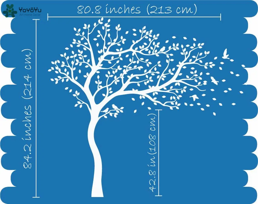 Наклейка на стену виниловая наклейка белое дерево большое дерево декор на стену дизайн цветная Настенная Наклейка для детской комнаты детская комната спальная; игровая PosterWW-340