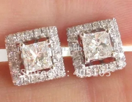 Amazing Solid Gold 14ct Whole 3 5mm Princess Cut Semi Mount Solid Gold 14ct Whole 3 5mm Princess Cut Semi Mount Earrings Studs
