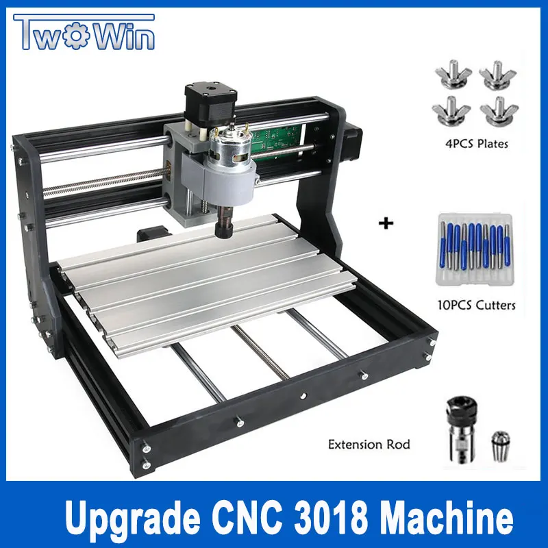 no laser 1 Модернизированный ЧПУ 3018 Pro GRBL контроль ER11 Diy мини ЧПУ станок 3 оси pcb фрезерный станок древесины маршрутизатор лазерная гравировка - Цвет: no laser 1