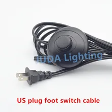 Американский стандарт 2 pin шнур питания лампы с переключателем для ног кабель провод для торшеры, настольные лампы аксессуары для освещения