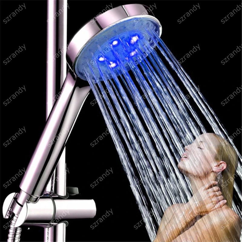 Waterfall Blue Color LED Shower Head Sprinkler Automatic Control
