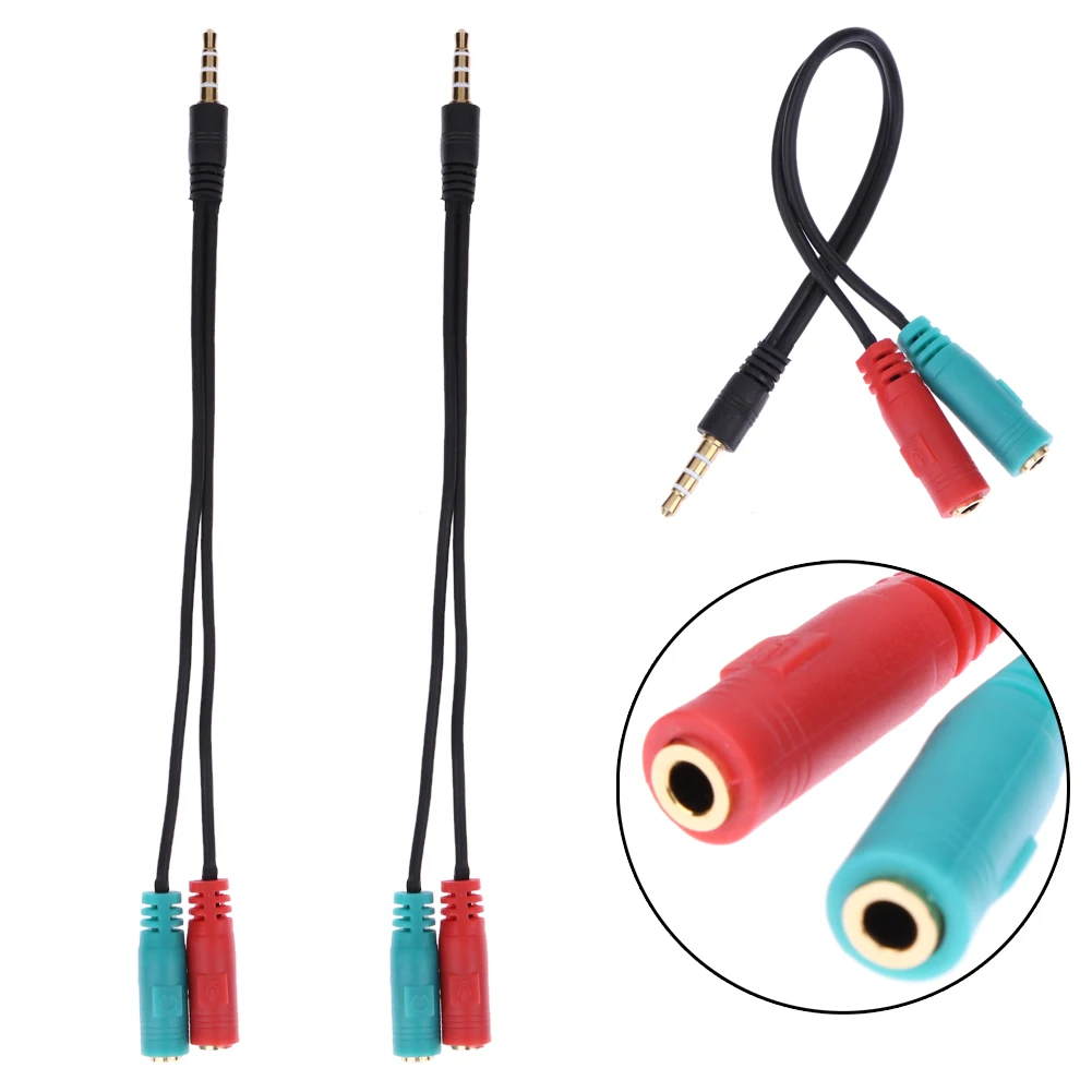 2 in 1 splitter 4 pole 3 5mm audio earphone headset to 2 headphone mic cable adapter 2 in 1 splitter 4 pole 3 5mm audio earphone headset to 2 headphone mic cable adapter