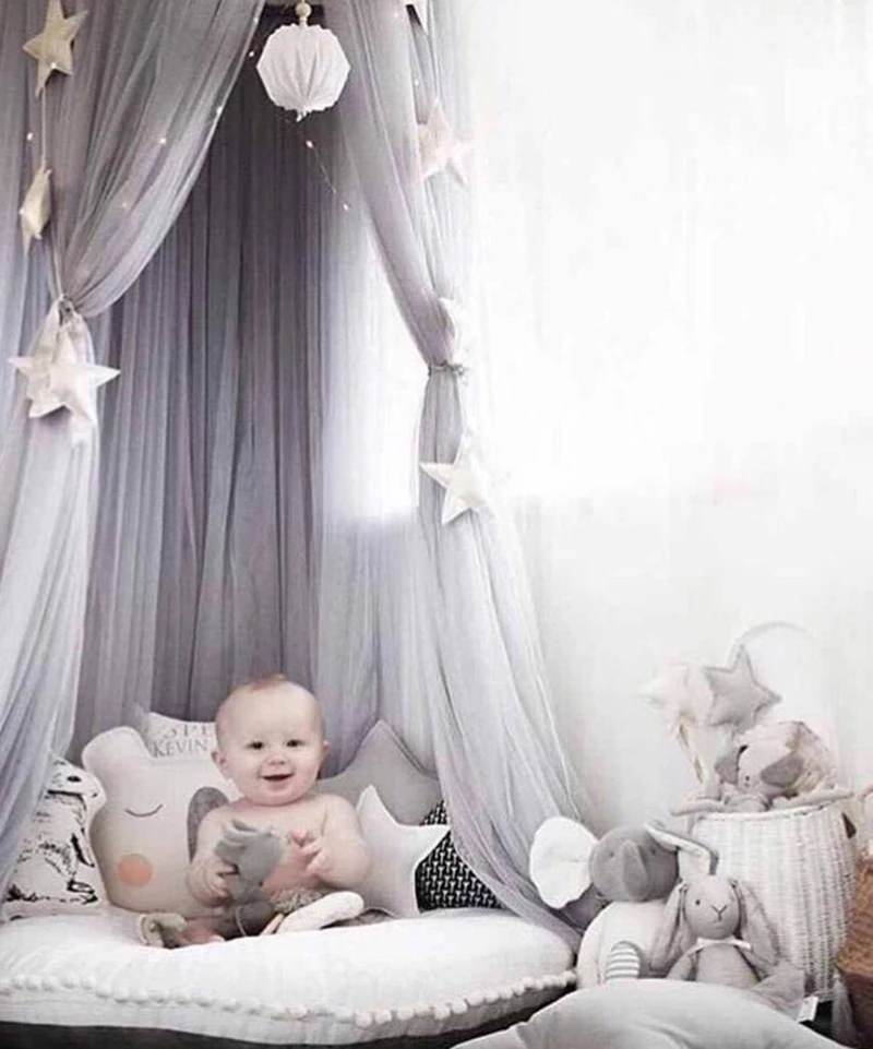 Детская комната украшение занавеска infantil Playtent принцесса подвесная купольная москитная сетка Детский Комплект постельного белья детская