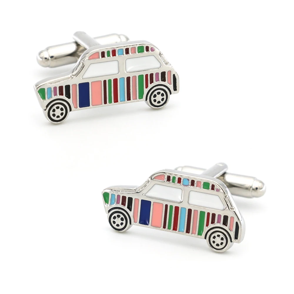 

Men's Designer Cuff Links Copper Material Muti-color Mini Car Design