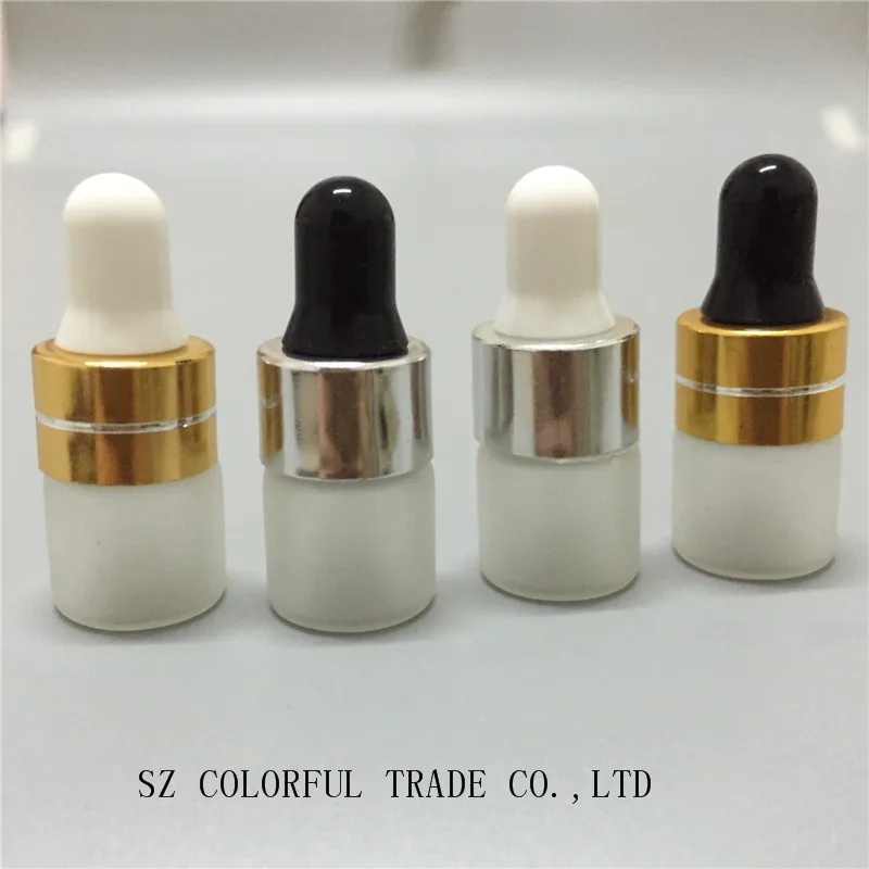 5pcs/lot 1ml Perfume Essential Oil Bottles Clear Glass Dropper Bottle Jars Vials With Pipette For Cosmetic 