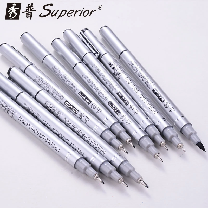

Superior 10 Sizes Neelde Drawing Pen Waterproof Pigment Fine Line Sketch Markers Pen For Writing Hand-Paint anime Art Supplies