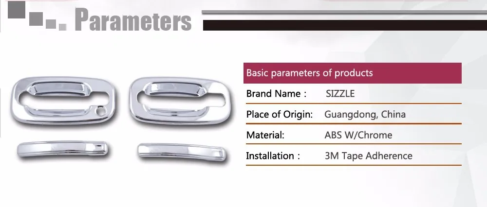 ABS Chrome Door Handles Cover 2D No PSKH For Chevrolet Silverado For GMC Sierra 1999-2006 Free Shipping a