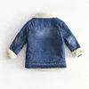 2022 Jacket For Girls Boys Autumn Winter Plus Cashmere Thicken Jeans Coat Children Clothes Warm Fashion Baby Denim Jackets 2-6Y ► Photo 2/6
