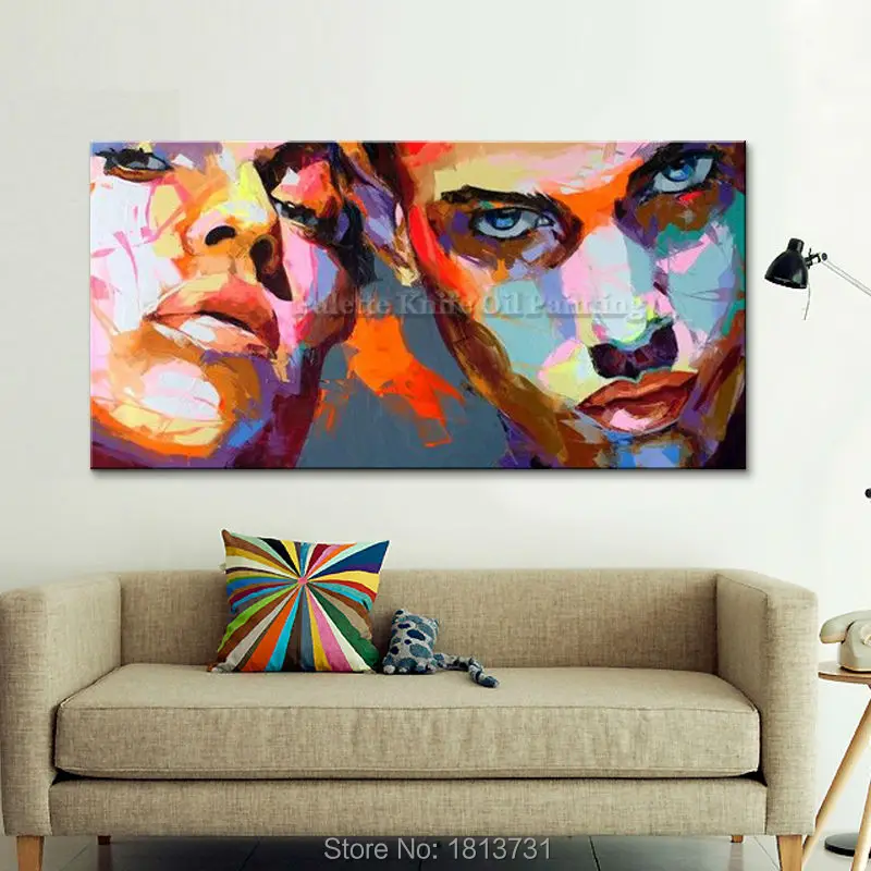 

Palette knife painting portrait Palette knife Face Oil painting Impasto figure on canvas Hand painted Francoise Nielly 2