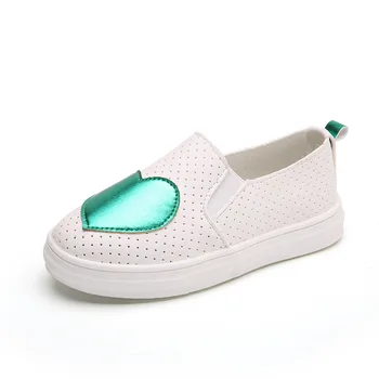 

CUZULLAA Kids Breathable Fashion Sneakers Shoes For Boys Girls Spring Summer Slip-on Heart Decoration Casual Shoes Size 21-36