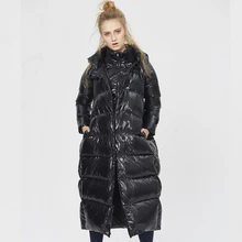 Высокое качество, зимнее женское пальто, женский белый пуховик свободного размера плюс 5XL, длинный пуховик, Женская куртка на меху