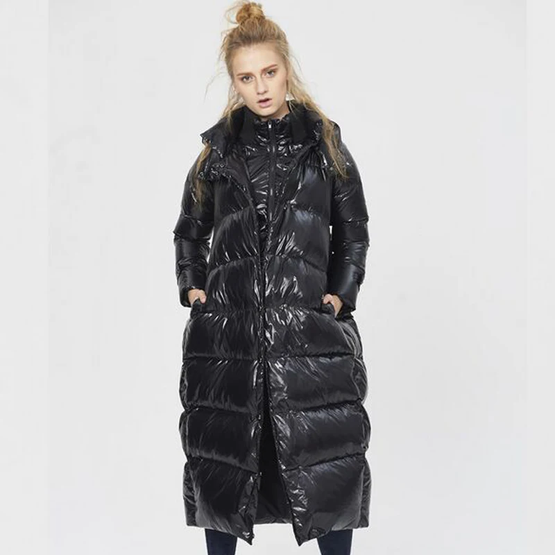 2018 Winter M~3XL Women Parka Patchwork Hooded Middle Long