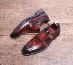 Туфли-оксфорды ручной работы, 2018, деловые, деловые, официальные, итальянские кожаные туфли для мужчин, туфли-оксфорды в стиле ретро с