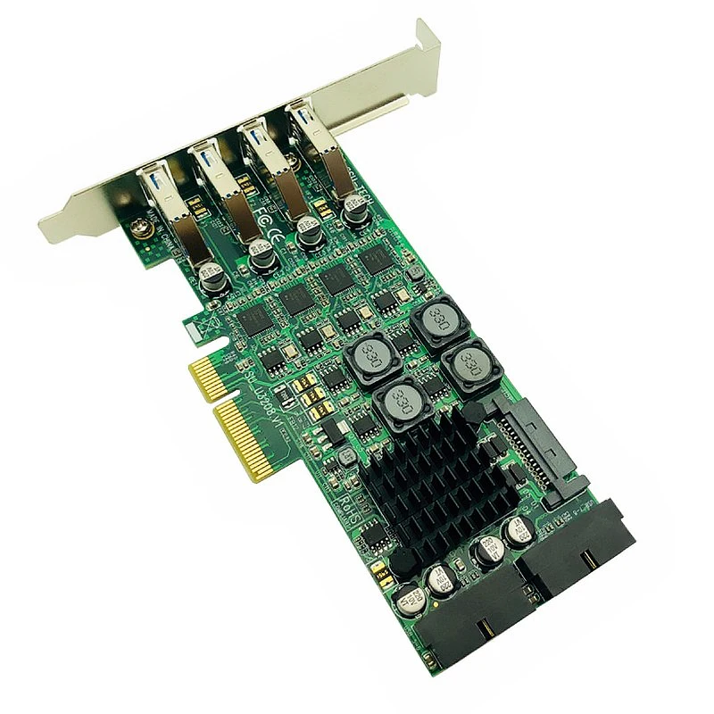 Pci Express Pci-e para Usb 3.0 Placa de Expansão Portas Controlador Usb 3.0 Alimentação Sata Independente Canais para Servidor de Câmera - Imagem 4