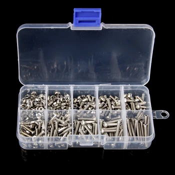 

340Pcs M3 3mm Stainless Steel Button Head Allen Bolts Screws Nuts Assortment Kit