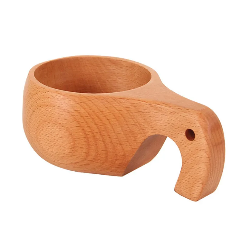 1pc Бук Kuksa стиль деревянная чашка чаша портативный ручной работы деревянные миски - Цвет: 1pc