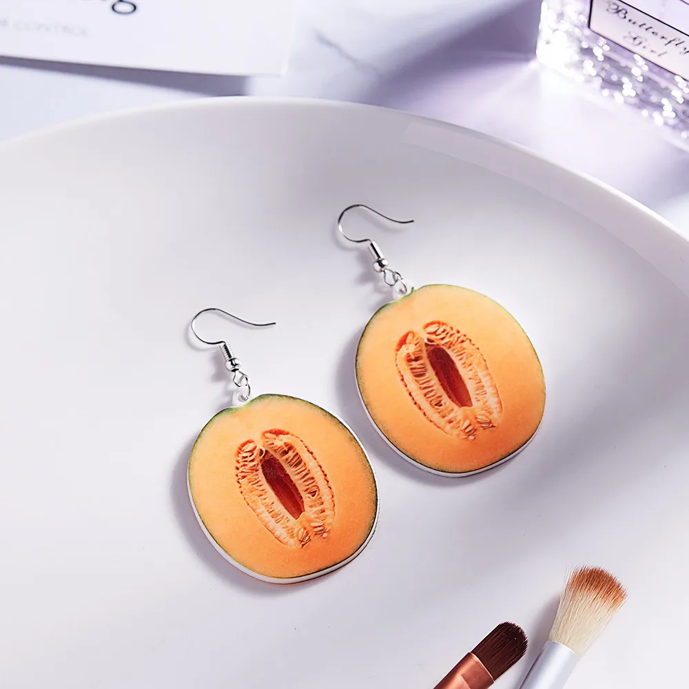 

NEW Beautiful Multicolor Pendant Earrings Fruit Fashion Design Personalized Jewelry Oorbellen Stylish Exquisite Fruit Bijoux