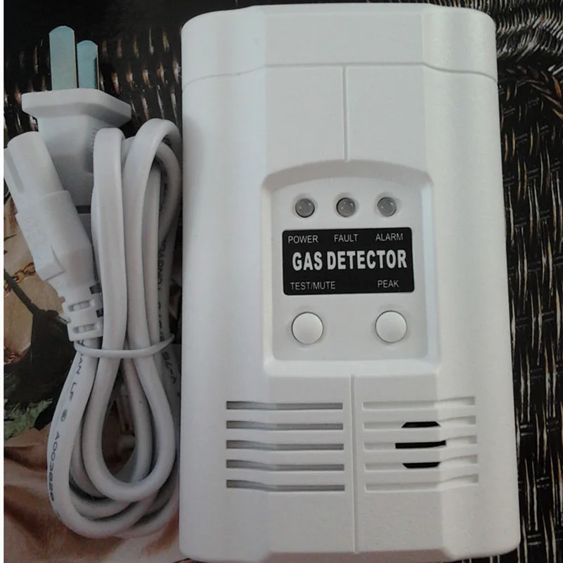 AC Powered Plug In Combustible Gas Alarm lpg Gas detector home