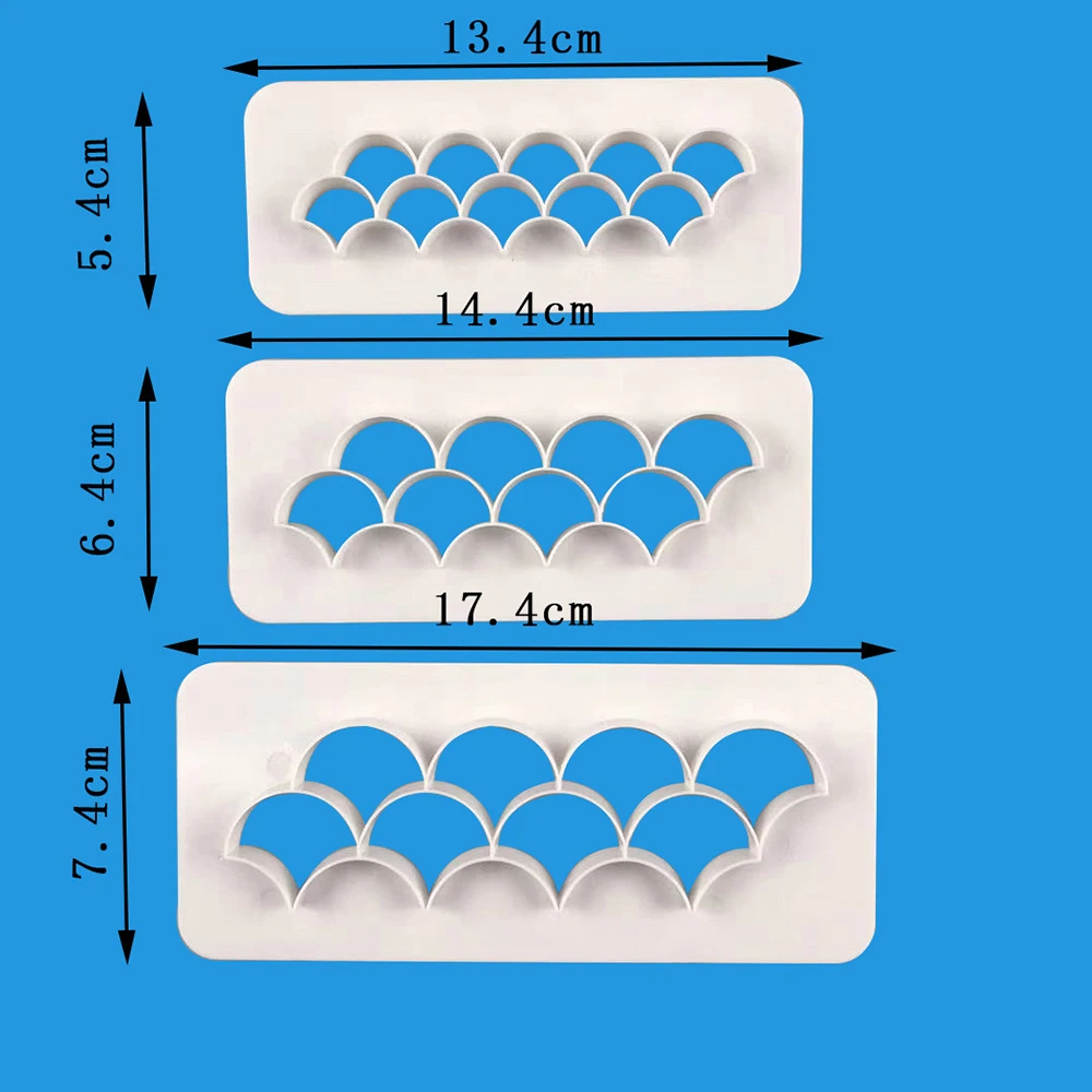 

Baking Moulds 3pcs/Set Geometry Cookie Cutter Fish Scale Clouds Biscuit Mold Fondant Sugarcraft Cake Mold Cake Decorating Tool