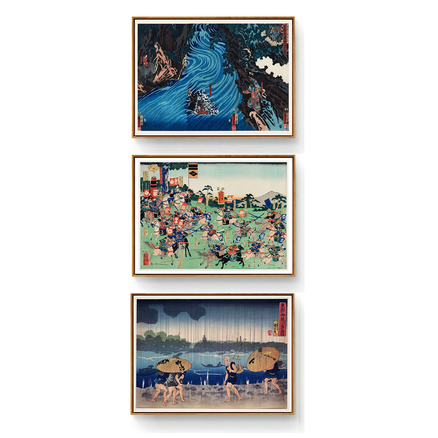 

Vintage Utagawa Kuniyoshi Ukiyo-e Art Posters A battle at Kawanakajima Classic Canvas Paintings Wall Stickers Home Decor Gift