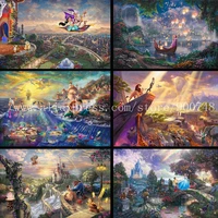 Thomas Kinkade Clochette Et Peter Pan Fly To Neverland affiche murale Art Print Peinture sur toile mur photos pour le salon