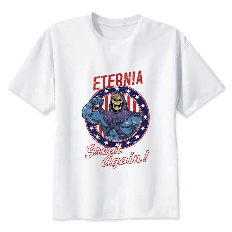 

Skeletor t shirt men hip hop fashion t-shirt male tshirt white print tees MR1558