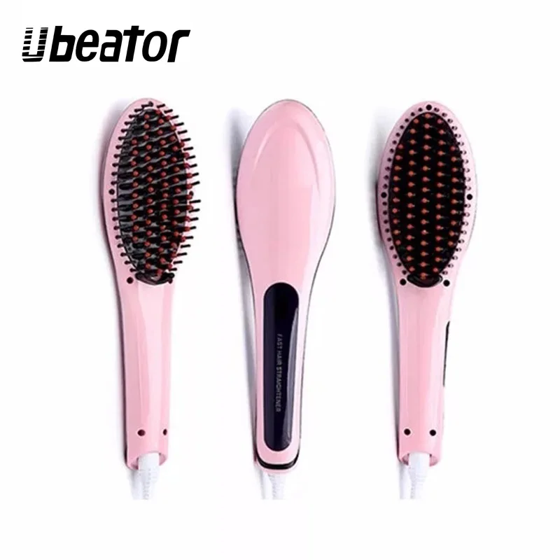 

LCD Straightening irons Fast Smoothing Electric Hair Straightener Brush Ceramic Heating Temperature Display hair hot comb pro