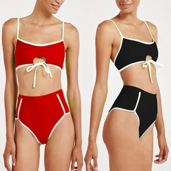 Strapless Sexy Bikini Set High Waist Sport Style Swimsuit Padded Red Solid Swimwear Patchwork Beach Bathing Black Swimming Suit Strapless Sexy Bikini Set High Waist Sport Style Swimsuit Padded Red Solid Swimwear Patchwork Beach Bathing Black Swimming Suit
