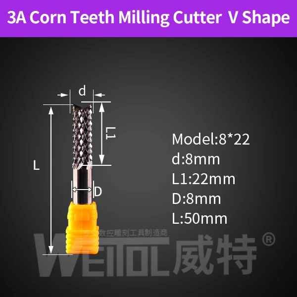 Weitol 3A 1 шт. 3,175/4/6 мм Вольфрам стальной нож для кукурузы цементная доска лиственных пород PCB режущий станок с ЧПУ фрезы для контурной обработки - Длина режущей кромки: 3AYM822
