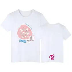 Поп два раза Футболка женская футболка Twiceland Сеул концерт же Стильная хлопковая футболка с короткими рукавами женская футболка K-POP одежда