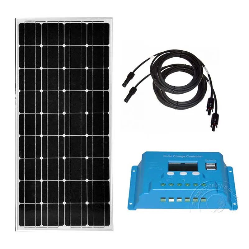 100 Watt Solar Panel Kit Solar Charge Controller 12v/24v 10A Solar