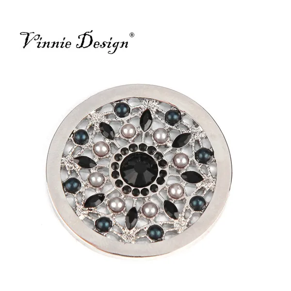

Vinnie Design Jewelry Fashion Pendant with Rosario 33mm Coin Featured with the Bravo in Champagne for My Coin Pendant Necklace