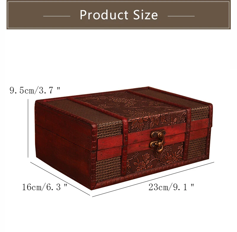 Ретро деревянный ящик для хранения с замком украшения для дома Настольный блокнот-органайзер коробки для ювелирных изделий антикварная косметическая коробка для дома
