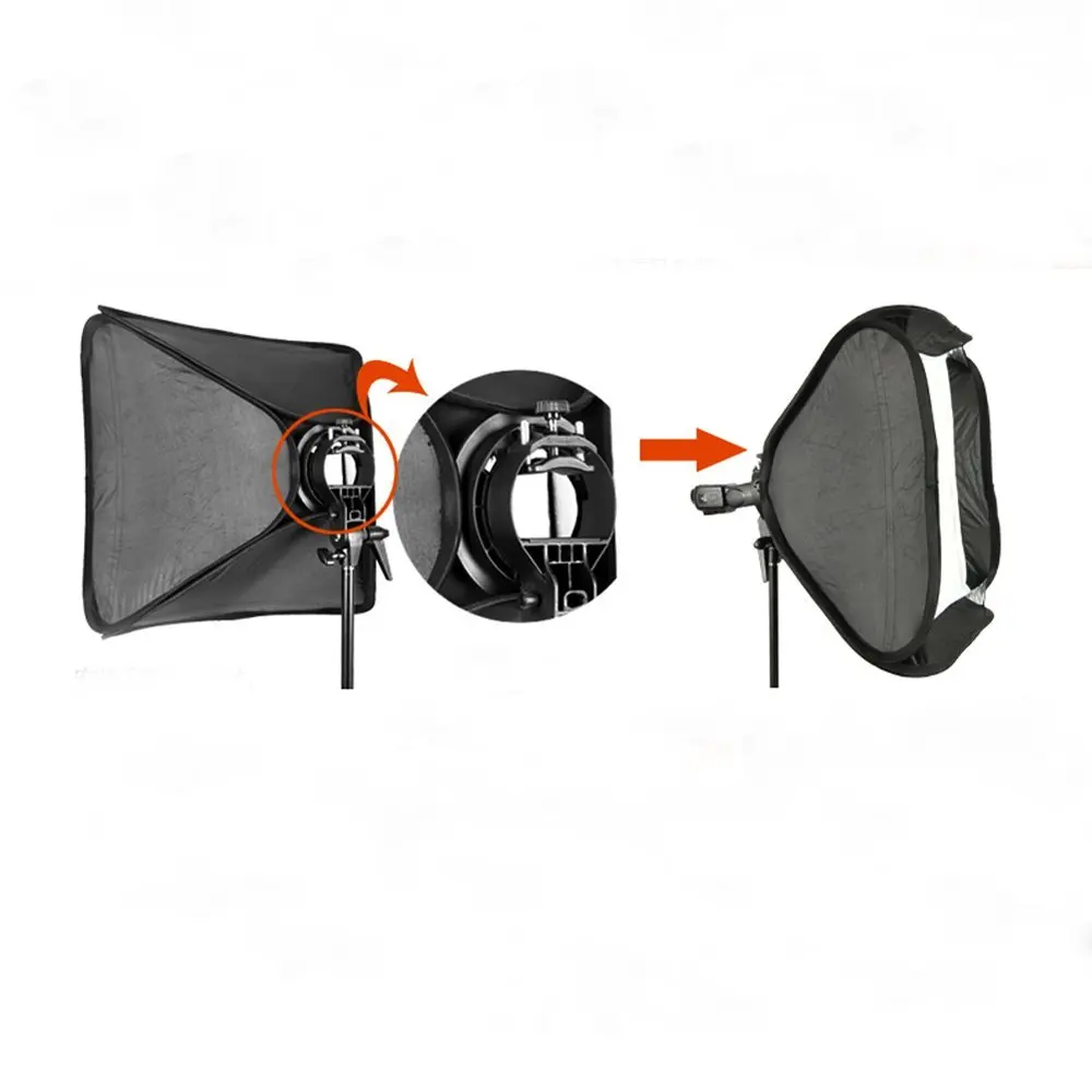 Godox s-тип Speedlite кронштейн Bowens держатель+ 60x60 см софтбокс для студийной фотографии Рассеиватель Вспышки