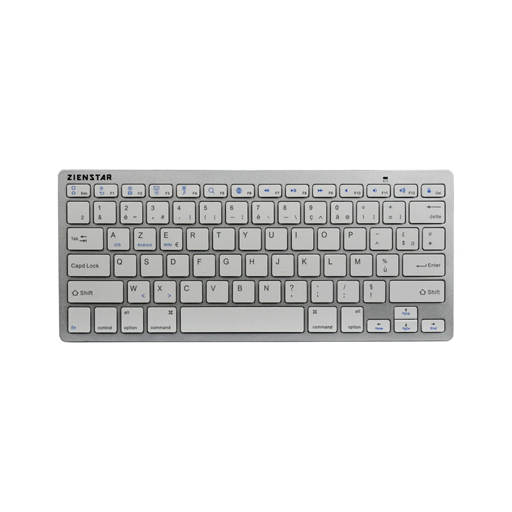 Клавиатура Zienstar AZERTY Беспроводная ультратонкая Bluetooth 3 0 для ipad/Iphone/Macbook/ПК/планшета