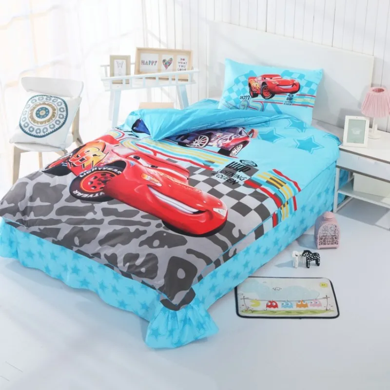 

Disney Cartoon Mc Queen Cars 100% Cotton Home Textile Duvet Cover Flatsheet Pillowcases for Boys Twin Single Bed Birthday Gift