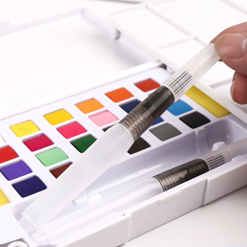 18/24/36 Colors Pigment Solid Watercolor Paints Set Professional Box With Paint Brush Watercolor Pigment Set Art Supplies