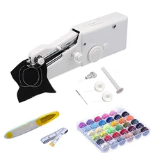 Мини ручной швейной машины оверлок стежка шить рукоделие беспроводные ткани электрическая швейная машинка стежка набор «сделай сам»