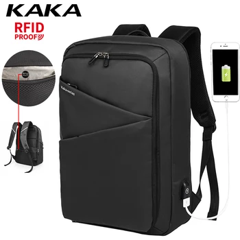 

KAKA men's backpack male fashion black school bag USB charging travel pack new sports bag pack schoolbag anti theft backpacks