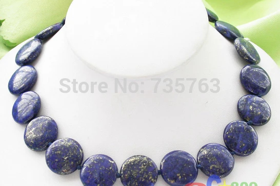 women good xiuli 0015342 17&quot coin lapis lazuli BEAD NECKLACE | Украшения и аксессуары
