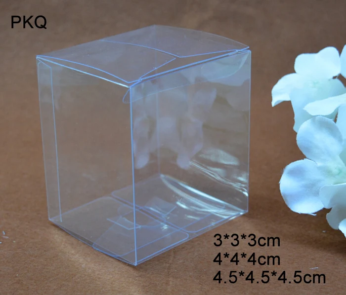 

10pcs/lot Square Transparent PVC Box Party Jewelry Candy Plastic Storage Box Clear Plastic Macaron Gift Packaging Boxes Case