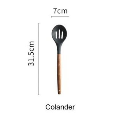 colander 1 шт с антипригарным покрытием шпатель с антипригарным покрытием Ложка силиконовая лопаточка из термостойкого суповая ложка с антипригарным покрытием Специальный кухонная лопатка Кухня инструменты - Цвет: colander