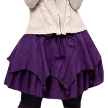 Осень Зима Плюс Размер 6XL 5XL 4XL 3XL фиолетовый Асимметричный Косплей ведьмы милый шерстяной дизайн мини короткие юбки женские