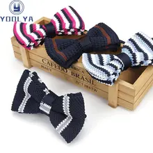 Горячая Распродажа, мужская вязаная бабочка в полоску, одноцветная, в горошек, регулируемая бабочка, двухслойный галстук, галстук для шеи, вязаный галстук, аксессуар для бантов