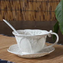 Изысканная ручная вязанная пустотелая кофейная кружка Уникальная Красивая ручная вязка креативные влюбленные кофейная чашка керамическая