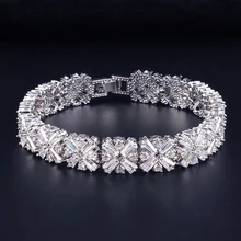 UILZ, модные красивые браслеты с цветами, браслеты для женщин и мужчин, ювелирные изделия, AAA кубический цирконий, женский браслет UB010